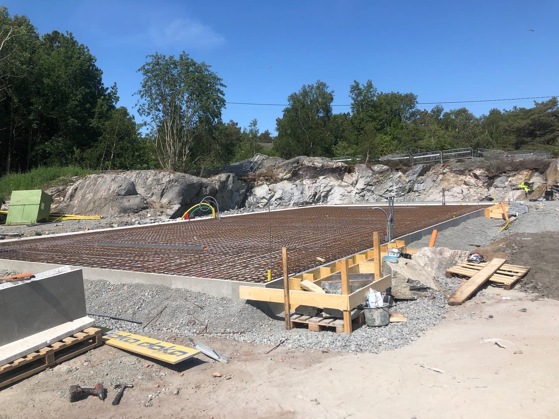 Gjutning av betongplatta, Styrsö Skäret